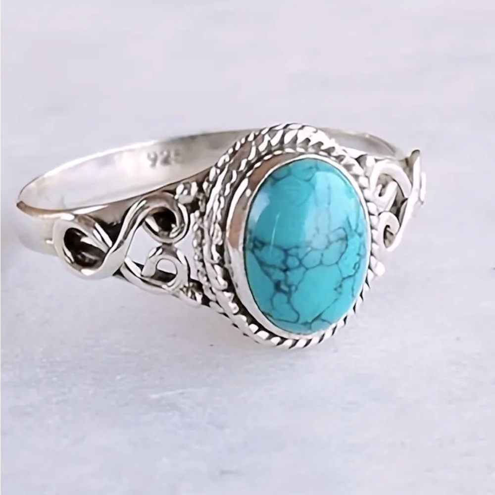 Vintage Style Ring, Turquoise Stone